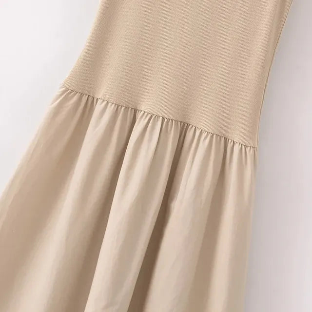 Khaki Elegant Long Dresses 2025 Women's Spring Sleeveless Black Dresses Fashion Casual Party Y2k Dress Vestidos For Female