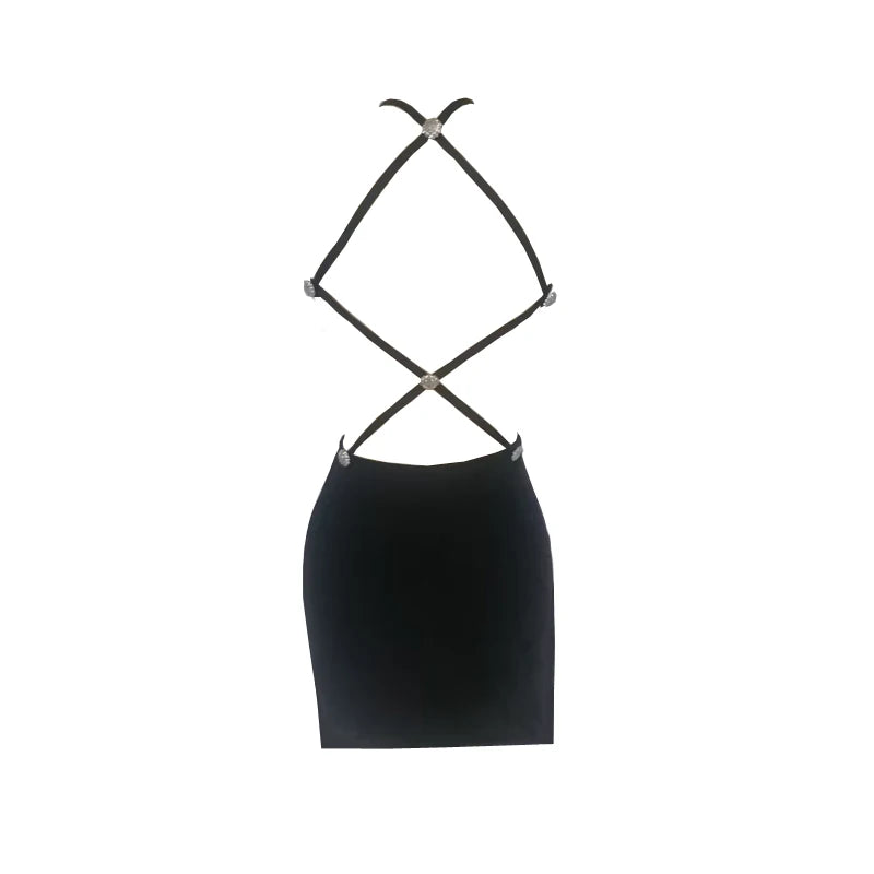 Summer Fashion Women's Sleeveless Hollow Out Bandage Dress Backless Bodycon Sexy Elegant Club Evening Party Mini Dresses
