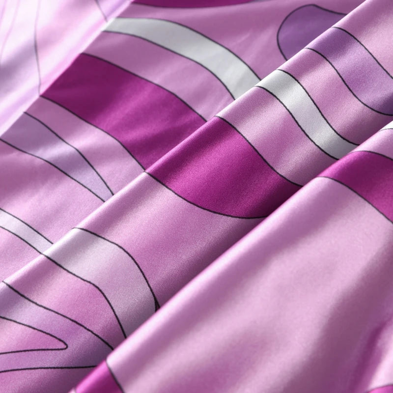 Geometric Print Cape Women's Set Loose Batwing Sleeve Top Flowy Maxi Skirt 2025 Summer Elegant Suit Holiday Fashion Lady Sets