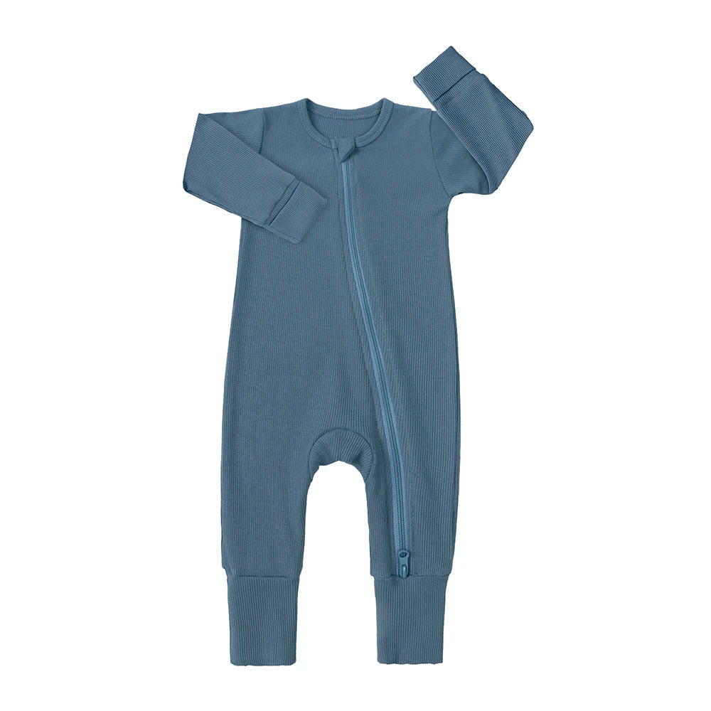 2025 Autumn Newborn Baby Boy Romper Thicken Bamboo Infant Clothes Long Sleeve Ribbed Bodysuit Kid Girl Jumpsuit Sleeper Pajamas