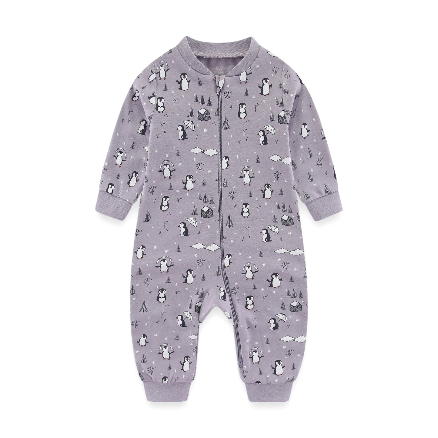 Newborn Baby 2-way Zipper Romper Cotton One-piece Jumsuit 0-24 Months Long Sleeve Newborn Baby Pajamas Comfortable Breathable