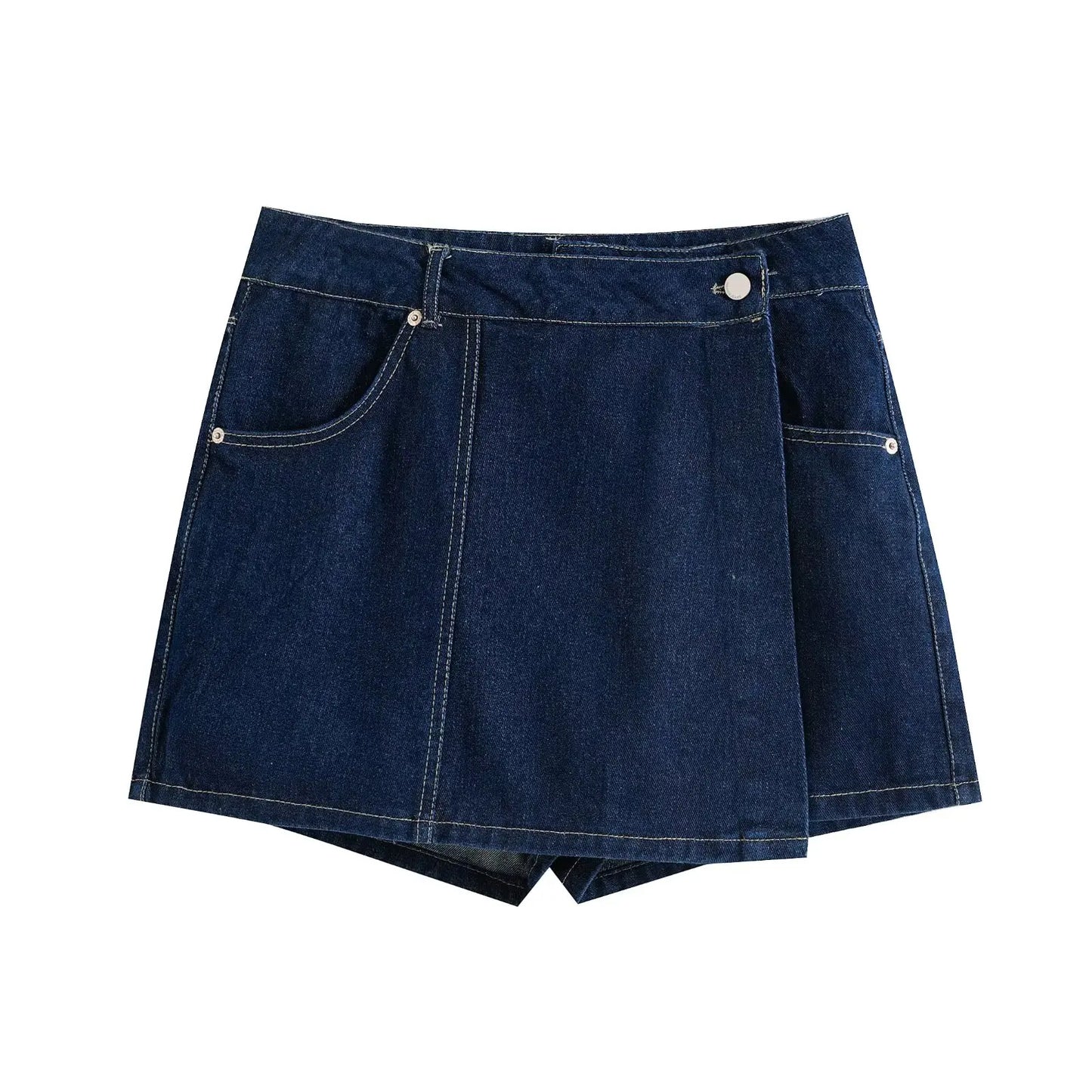 TRAF 2025 Summer Women's Casual Sets Fashion Mini Skirts Shorts Sets Denim Short Shirt Top Sets For Women Street Women Outfit