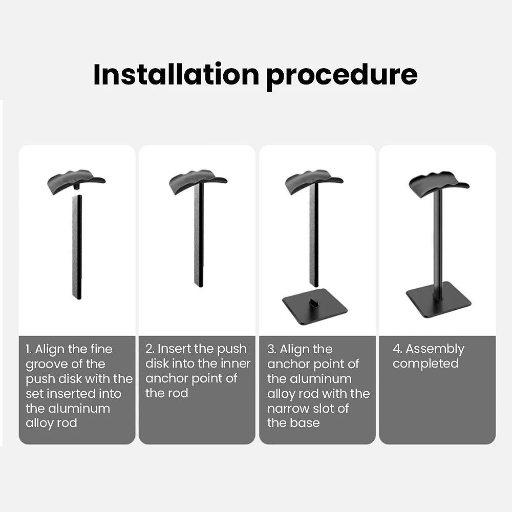 Aluminium Alloy Headphone Stand Holder Space Saving Gaming Headset Stand Rack Desktop Organizer Display Earphone Hanger Bracket