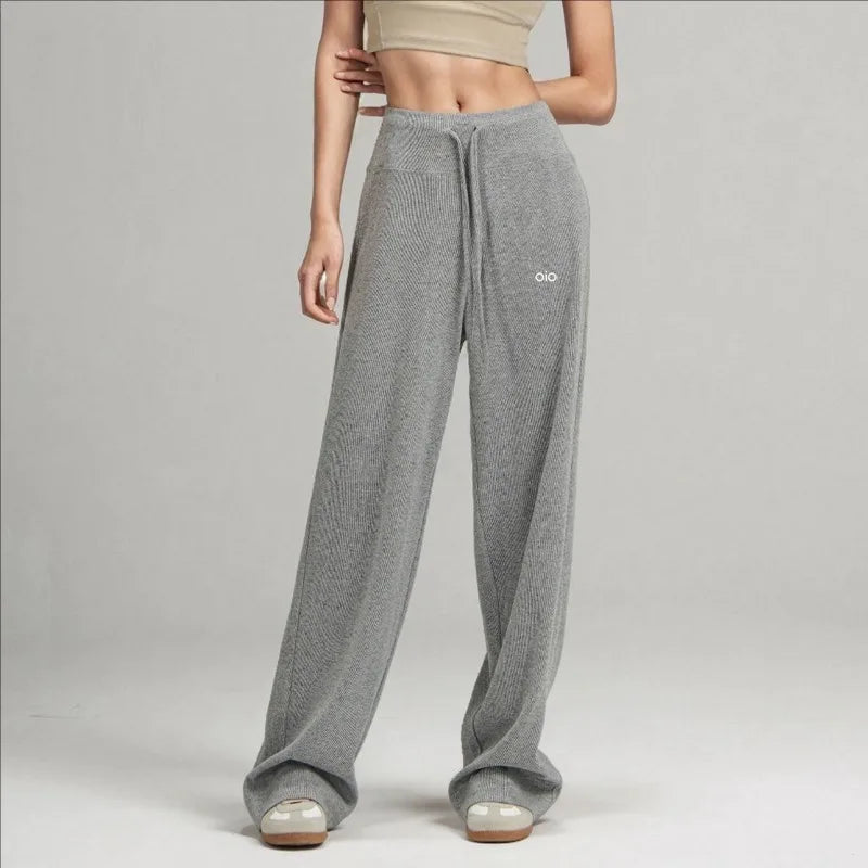 Fashionable Gray Sports Pants New High-waist Loose Casual Sweatpants Spring and Autumn Trendy Work Clothes Wide-leg Pants