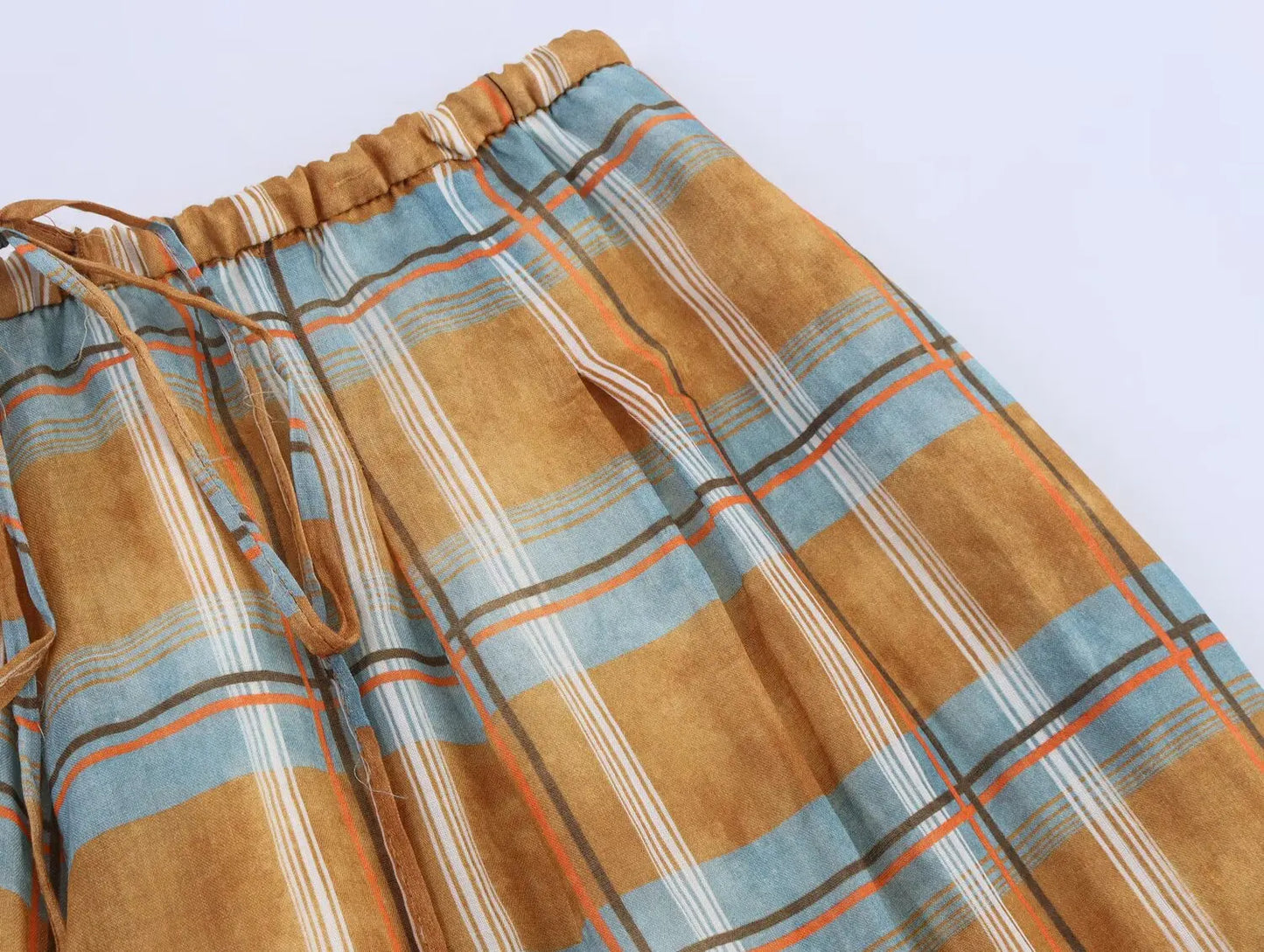 Casual Chic Lantern Pants Women Pants Side Pockets Long Straight Loose Pants Fashion 2025 Autumn Printed Trousers