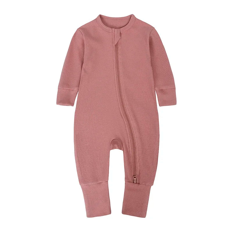 2025 Autumn Newborn Baby Boy Romper Thicken Bamboo Infant Clothes Long Sleeve Ribbed Bodysuit Kid Girl Jumpsuit Sleeper Pajamas