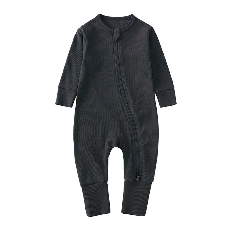 2025 Autumn Newborn Baby Boy Romper Thicken Bamboo Infant Clothes Long Sleeve Ribbed Bodysuit Kid Girl Jumpsuit Sleeper Pajamas