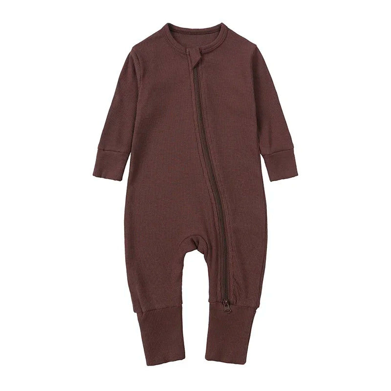 2025 Autumn Newborn Baby Boy Romper Thicken Bamboo Infant Clothes Long Sleeve Ribbed Bodysuit Kid Girl Jumpsuit Sleeper Pajamas
