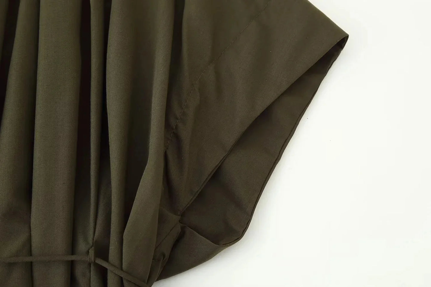 TRAFZA 2025 Spring Summer Vintage Women Dresses Fashion Single Breasted Sashes Draped V Neck Sleeveless Solid Ladies Dresses