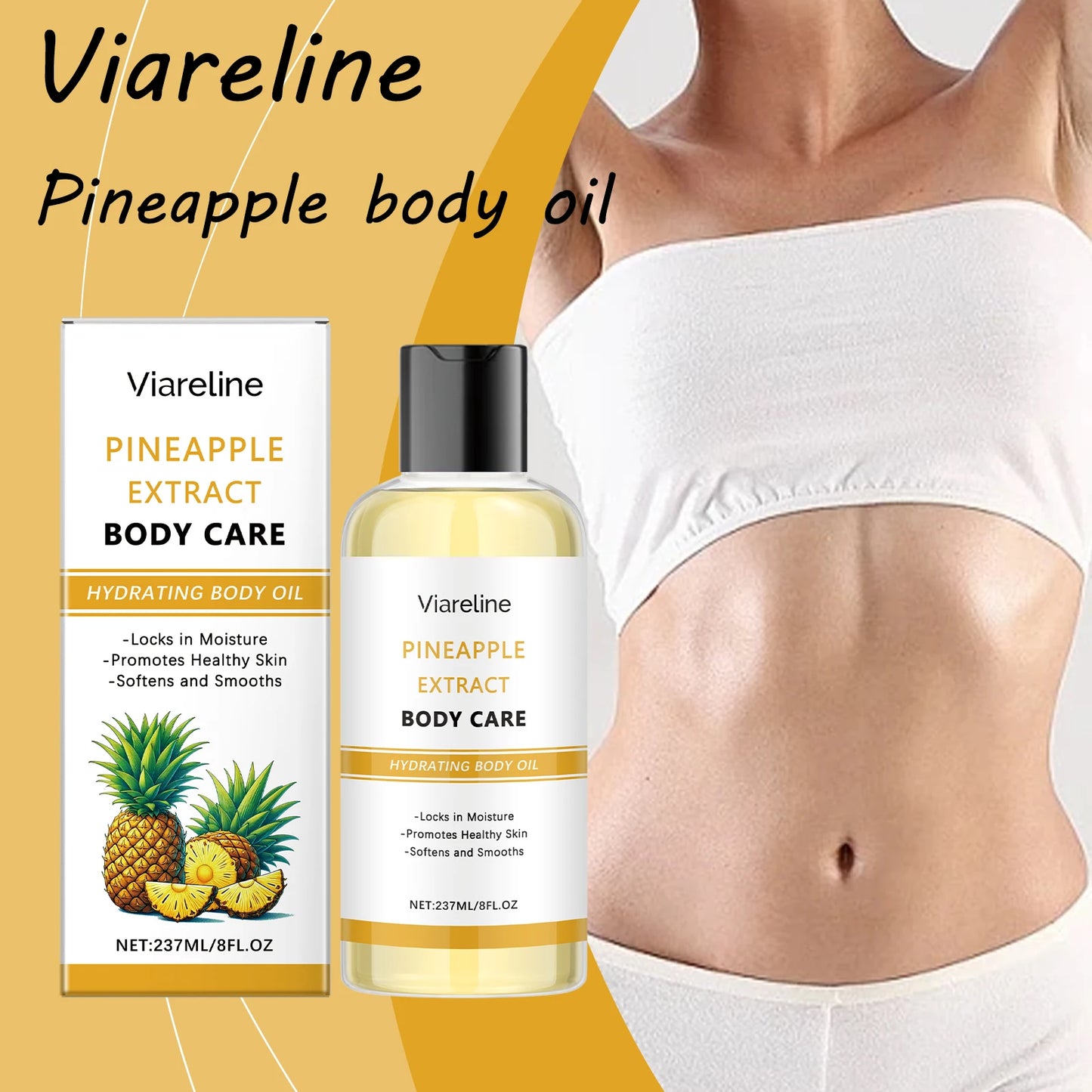 Natural Pineapple Body Care Oil Deeply Moisturizing Enhance Roughness Improve Skin Texture Glowing Skin Tone Body Skin Oil