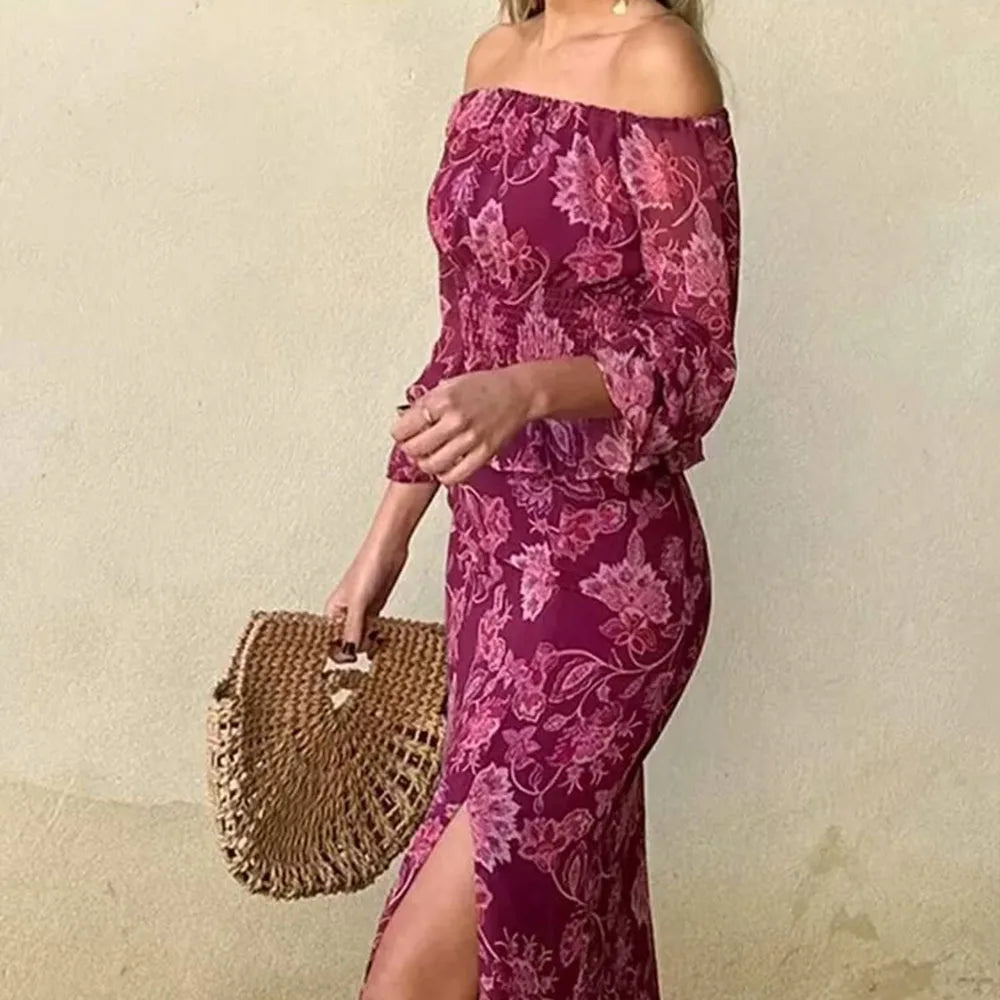 Autumn new fashionable women's clothing casual and elegant design retro European and American printing set