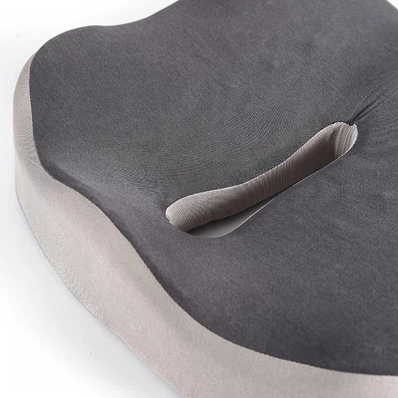 1pc Memory Foam Seat Cushion - 3D Ergonomic Support| Light Green & Grey, Washable Polyester, Car/Office Essentials Home Decor