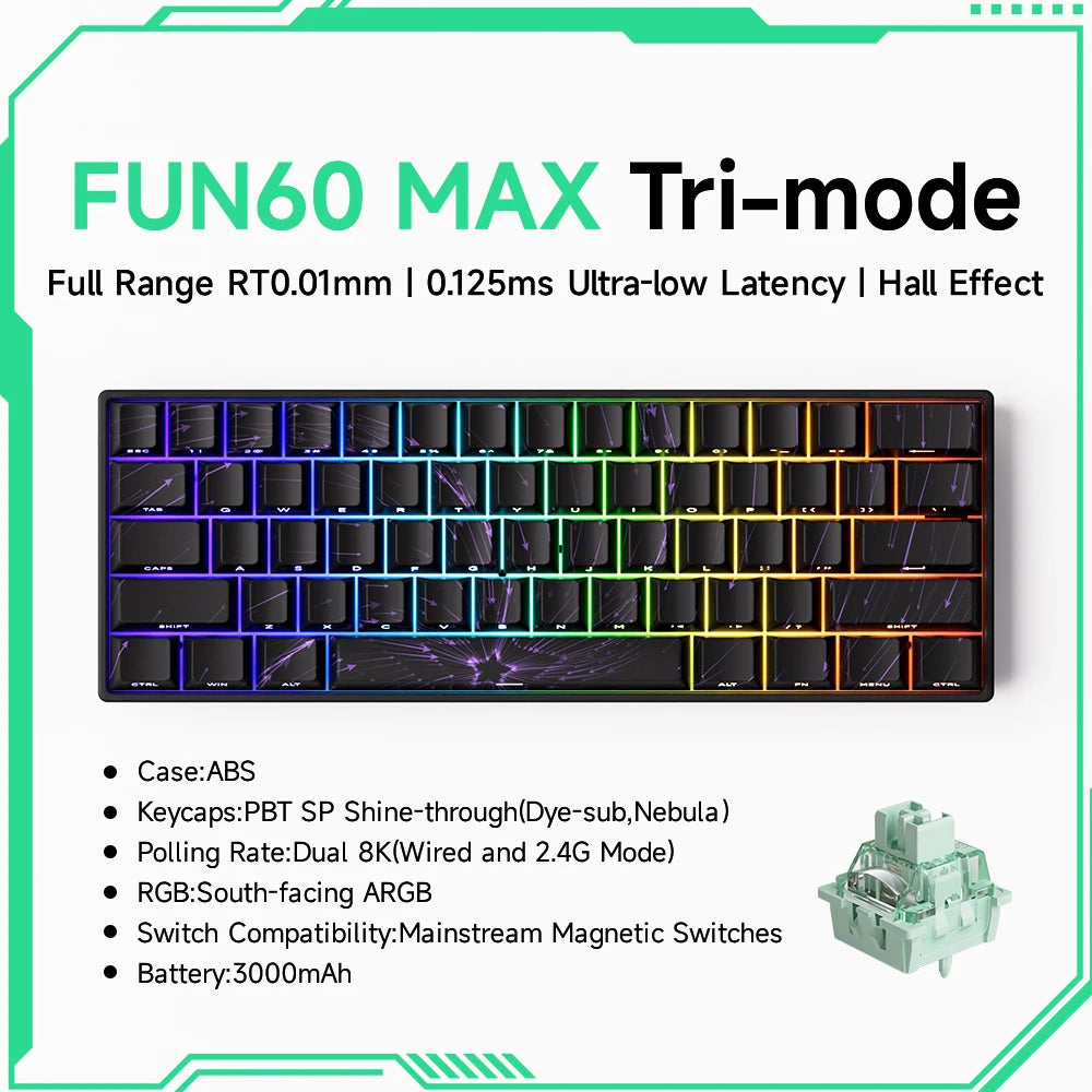 Akko MonsGeek FUN68 FUN60 PRO&MAX  HE Magnetic Keyboard 60% 65% Gaming Keyboards Rapid Trigger 8K Custom Keyboard Gamer Esports