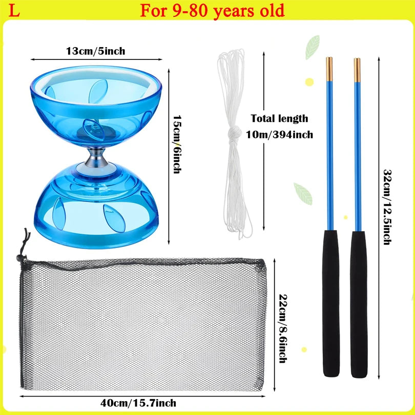 Portable Diabolo Chinese Yoyo Diabolo Set Portable Fitness Gear For Adults Kids Elderly Outdoor Indoor Agility Exercise