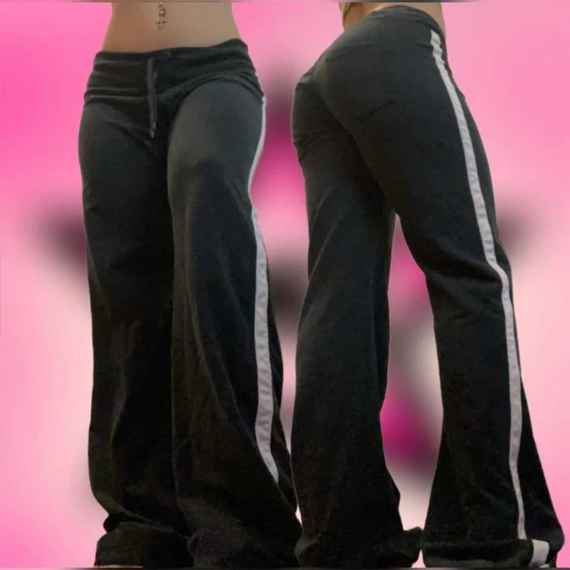 Summer fashion fashion brand  women casual loose cargo pants drawstring street wear loose sports retro hip Hop Y2K jogging pants