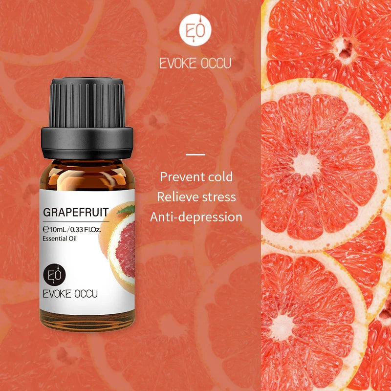 EVOKE OCCU 10mL Essential Oil, Lavender Jasmine Rose Vanilla Pure Natural Oil for Diffuser Humidifier Massage Candle Soap Making