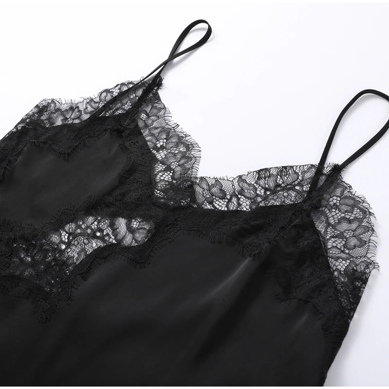 Fashion V-neck Backless Dip Hem Romantic Blouse Sexy Lace Hollow Out Slip Tops For Women Lady 2025 Summer Evening Party Tops