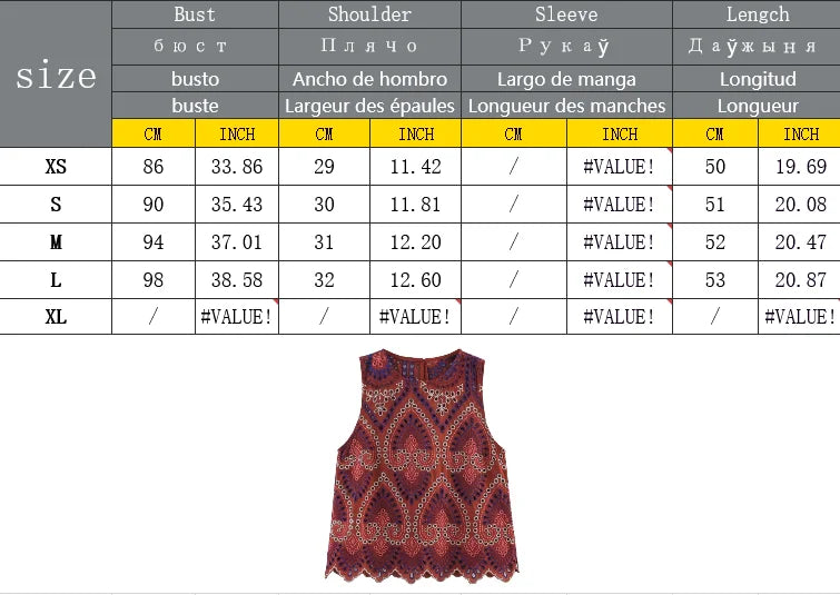 TRAF Women Embroidery Hollow Out Suit 2025 Summer Casual Chic O-Neck Fashion Sleeveless Top Long Skirt Fashion Suit