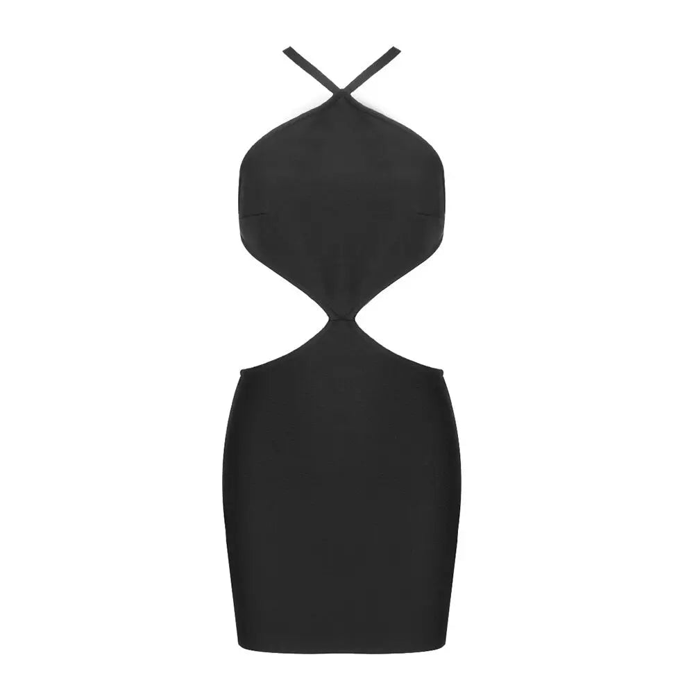 Summer Fashion Women's Sleeveless Hollow Out Bandage Dress Backless Bodycon Sexy Elegant Club Evening Party Mini Dresses