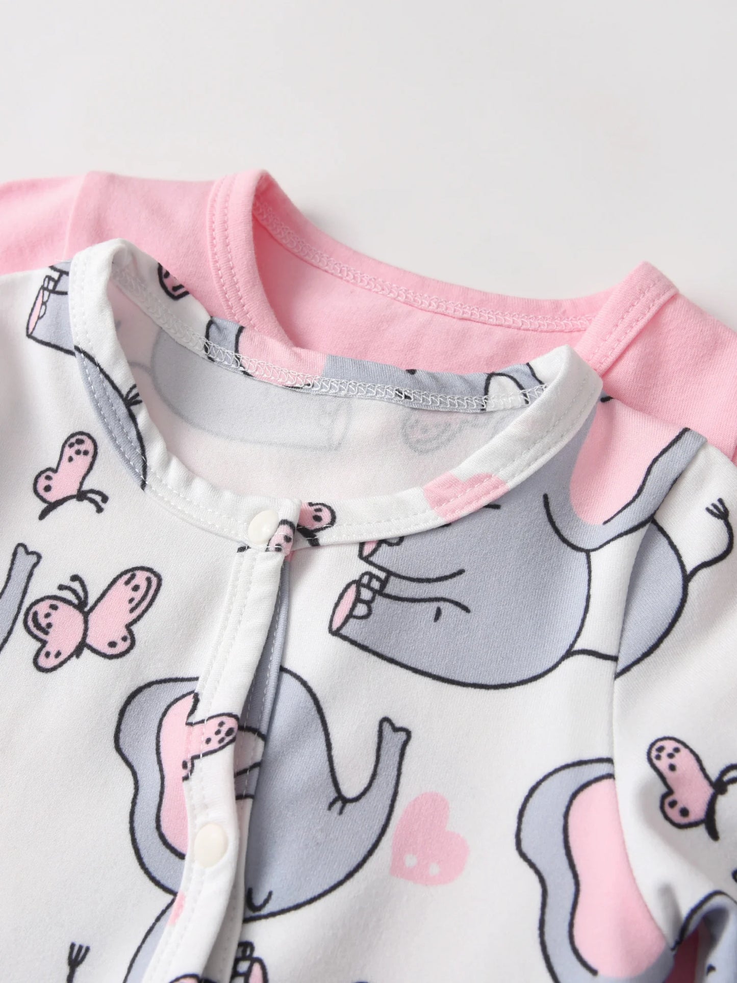 2Pack/lot Newborn Infant Baby Girl Footed Romper Jumpsuit Clothes Cute Printed Toddler One Piece Climb Clothing