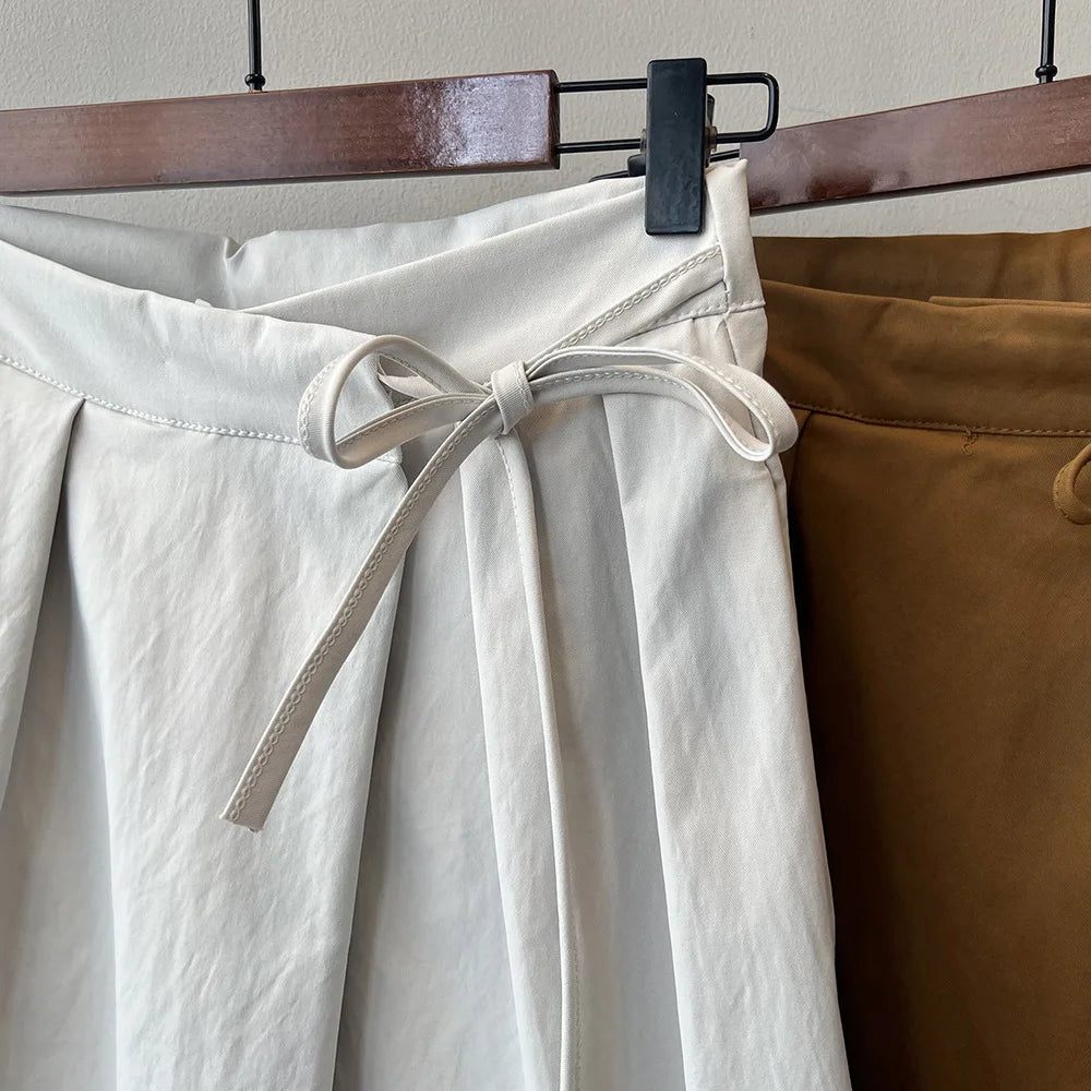 2024 Women Casual Wide Leg High Waist Pants Fashion Clothes Black Brown Pants Female Trousers