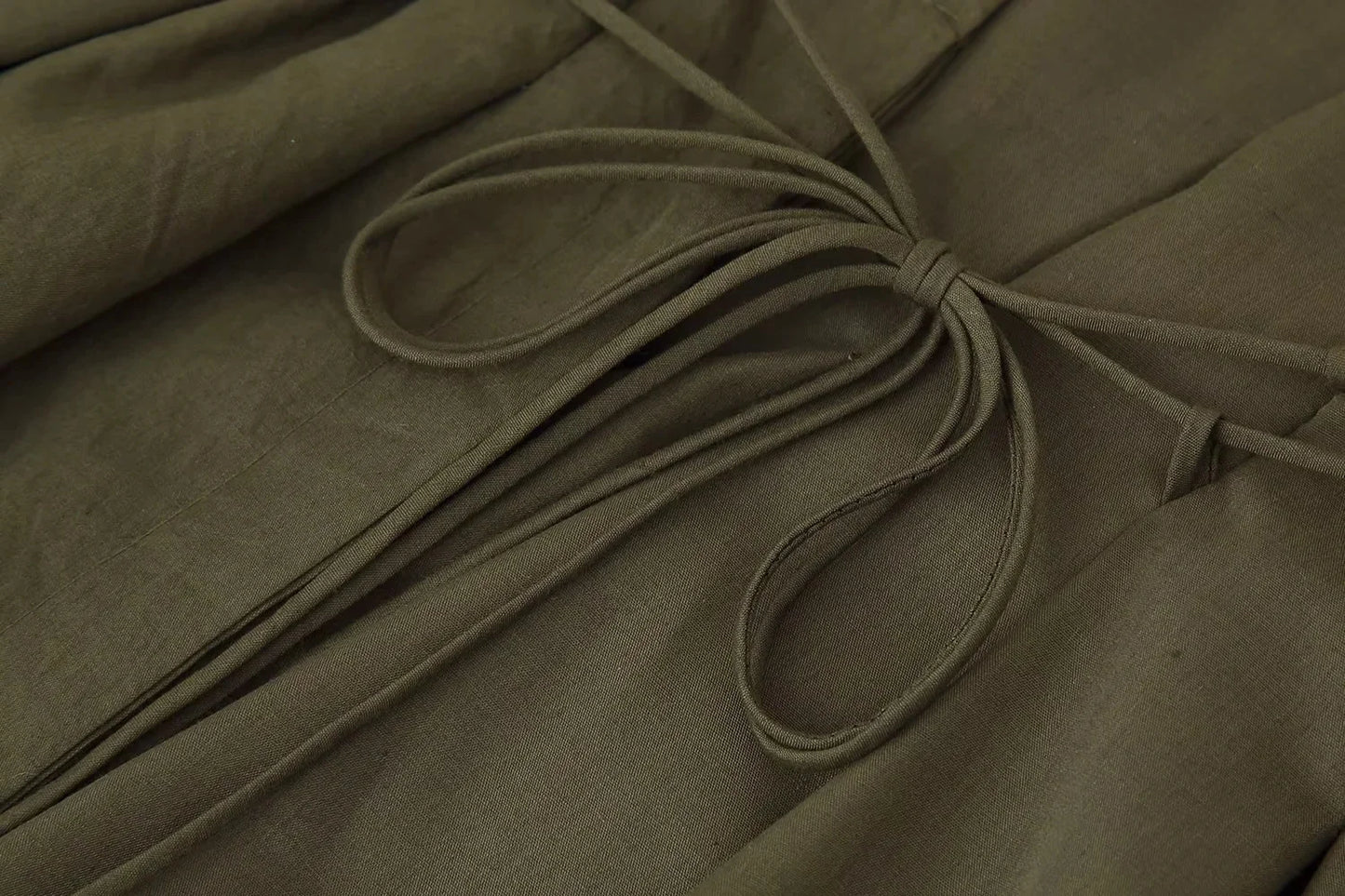 TRAFZA 2025 Spring Summer Vintage Women Dresses Fashion Single Breasted Sashes Draped V Neck Sleeveless Solid Ladies Dresses