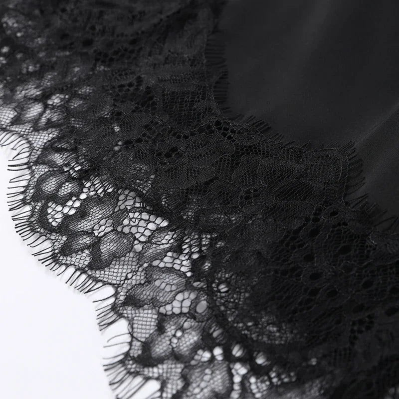 Y2K Sleeveless Backless Women Tank Tops Fashion Summer Lace Satin Patchwork Camisole Vest Chic New Evening Party Lady Top Street