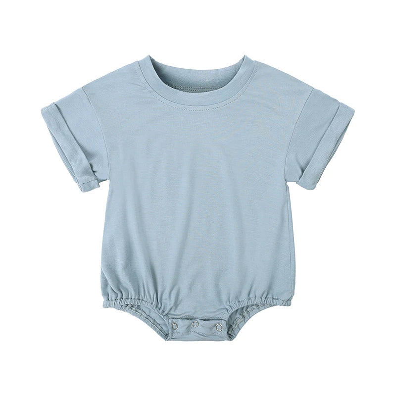 Summer Bamboo Fiber Baby Romper Solid Breathable Onesies 2025 Short Sleeve O-neck For Newborn Bodysuit Infant Jumpsuit Clothes