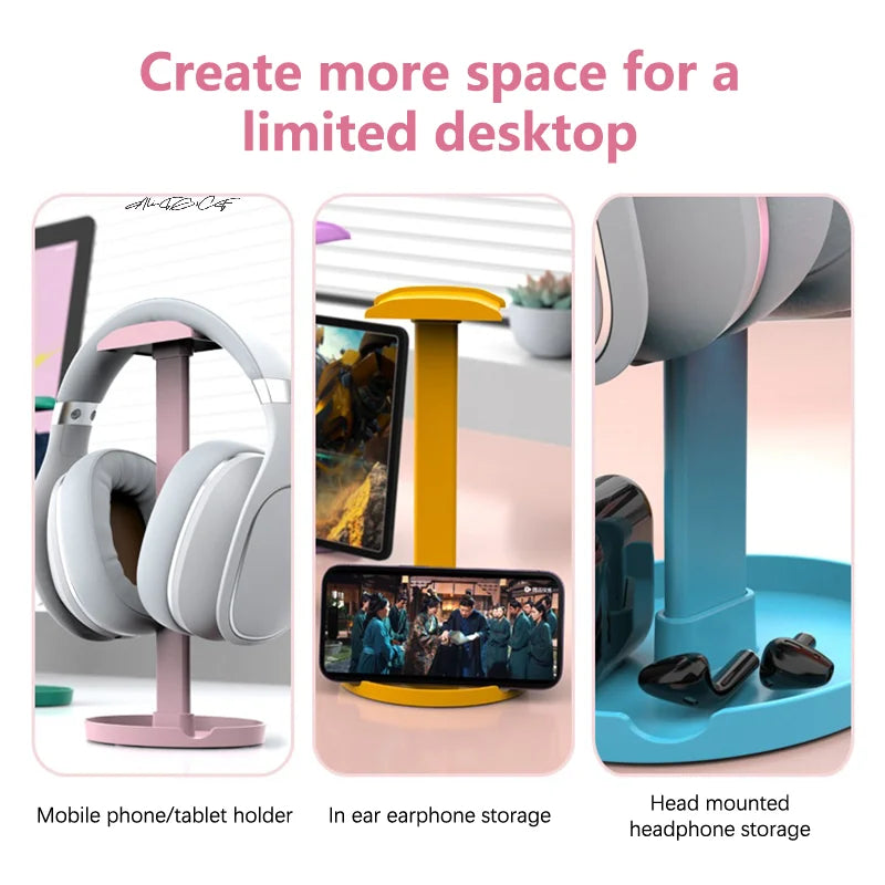 Universal Headphone Stand Portable Gaming Earphone Holder Rack Desktop Organizer Headset Display Bracket For AirPods