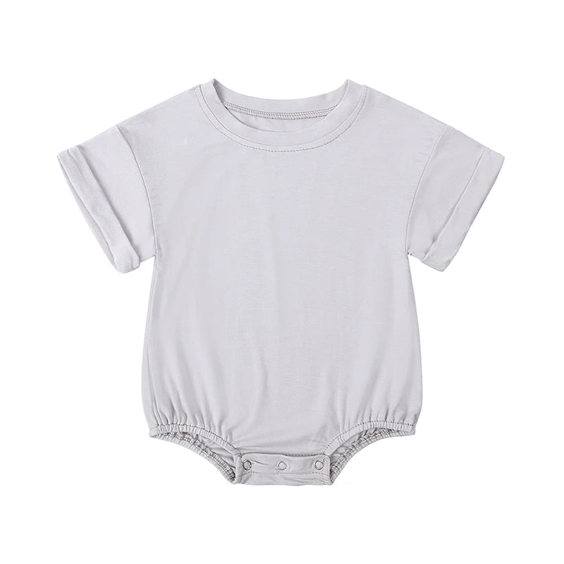 Summer Bamboo Fiber Baby Romper Solid Breathable Onesies 2025 Short Sleeve O-neck For Newborn Bodysuit Infant Jumpsuit Clothes