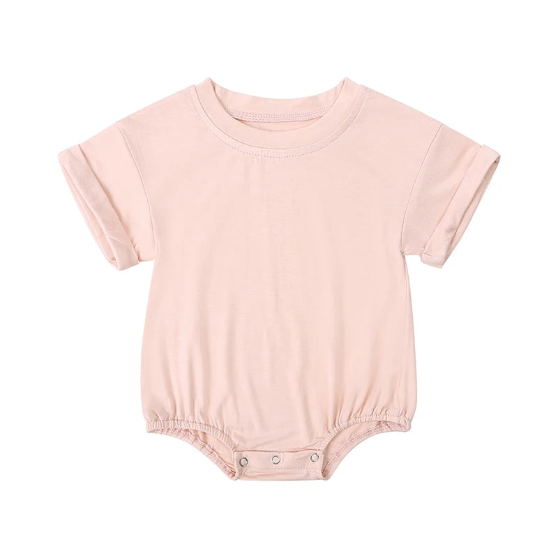 Summer Bamboo Fiber Baby Romper Solid Breathable Onesies 2025 Short Sleeve O-neck For Newborn Bodysuit Infant Jumpsuit Clothes