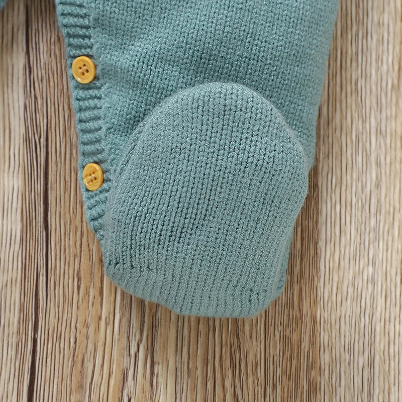 Baby Romper Knitted Newborn Kid Clothes Fashion Foot Wrap Warm 0-9M Overalls Infant Girl Boy Toddler Jumpsuit Long Sleeve Autumn