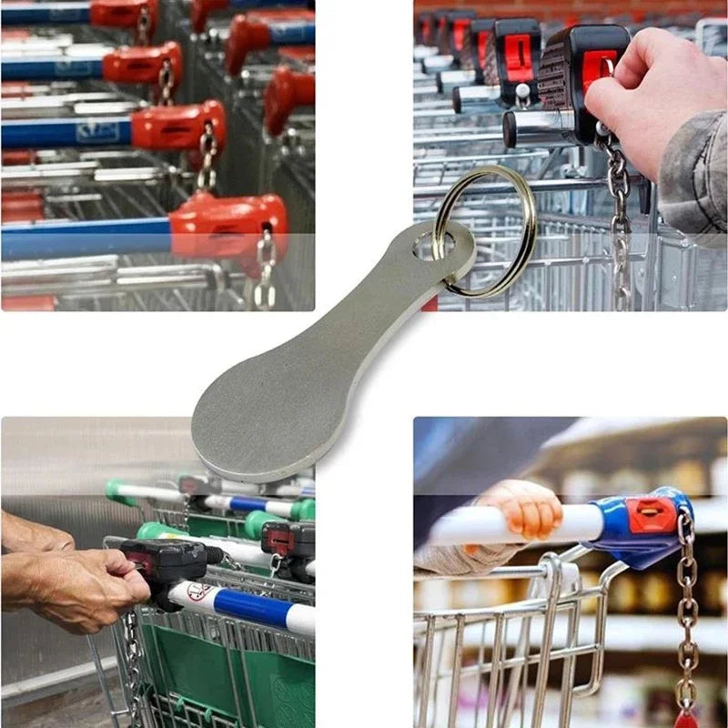 1/2pcs Metal Shopping Cart Tokens Trolley Token Key Ring Decorative Keychain Multipurpose Shopping Portable For Home Outdoor