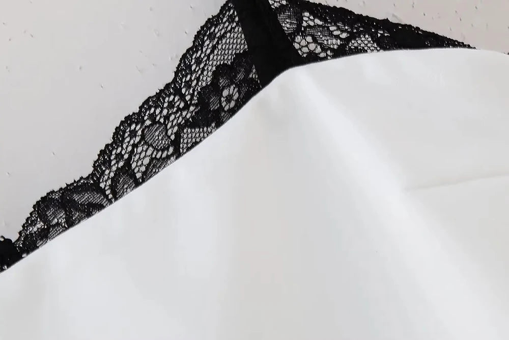 TRAFZA Women Sexy Lace Splicing Dress Fashion Slim Strapless Spaghetti Straps Mini Dresses Evening Party Sexy Short Dresses