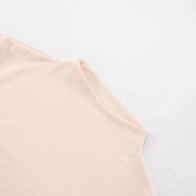 Women Hollow Out Short Sleeve Ruched Sexy Mini Dress for Women Fashion Half High Collar Skinny Club Party Dresses Female