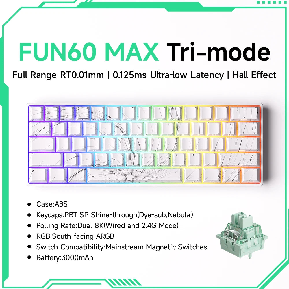Akko MonsGeek FUN68 FUN60 PRO&MAX  HE Magnetic Keyboard 60% 65% Gaming Keyboards Rapid Trigger 8K Custom Keyboard Gamer Esports
