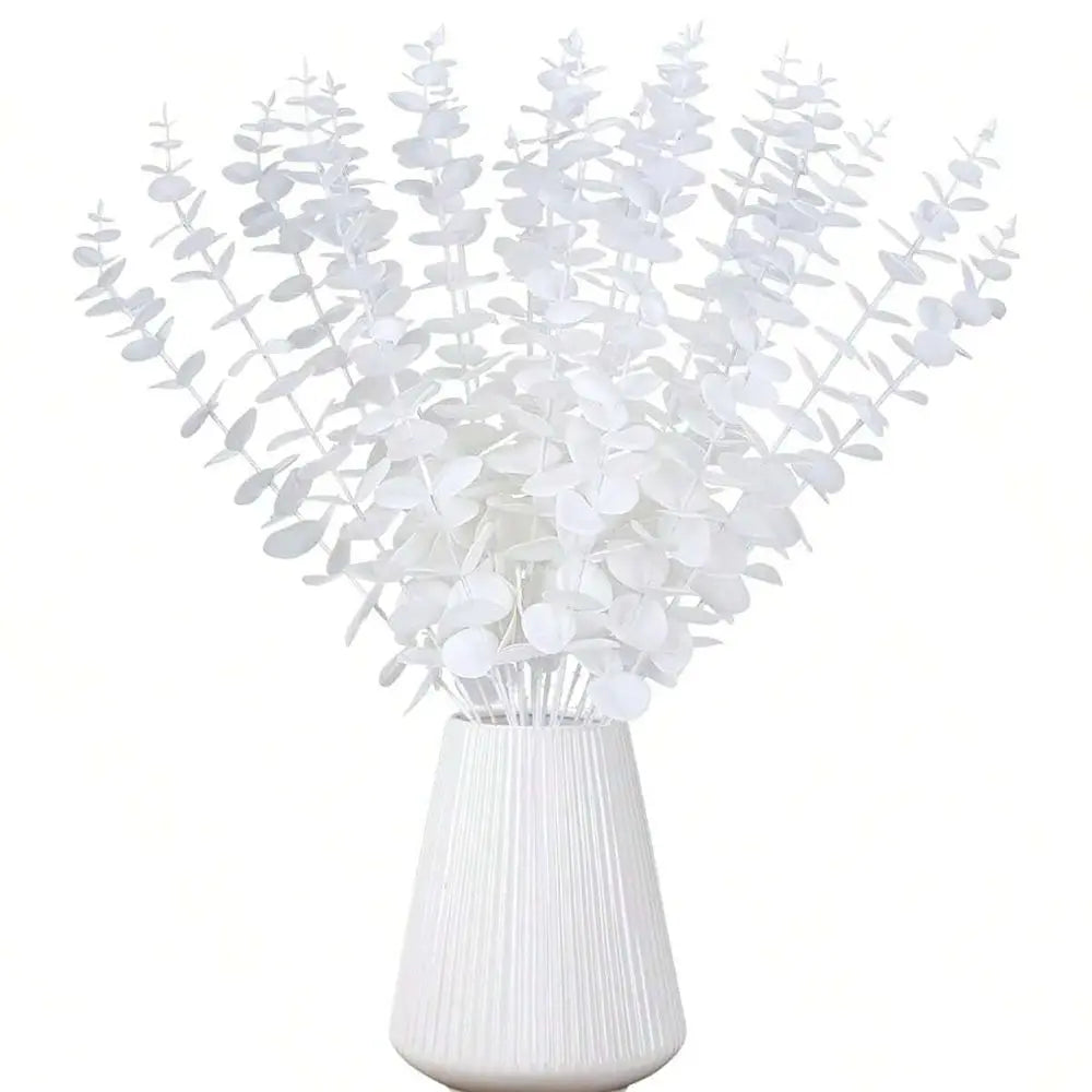 10/20/50pcs Artificial Eucalyptus Leaves Wholesale Fake Plants Vase Home table Party Wedding Decoration Outdoor Garden Christmas
