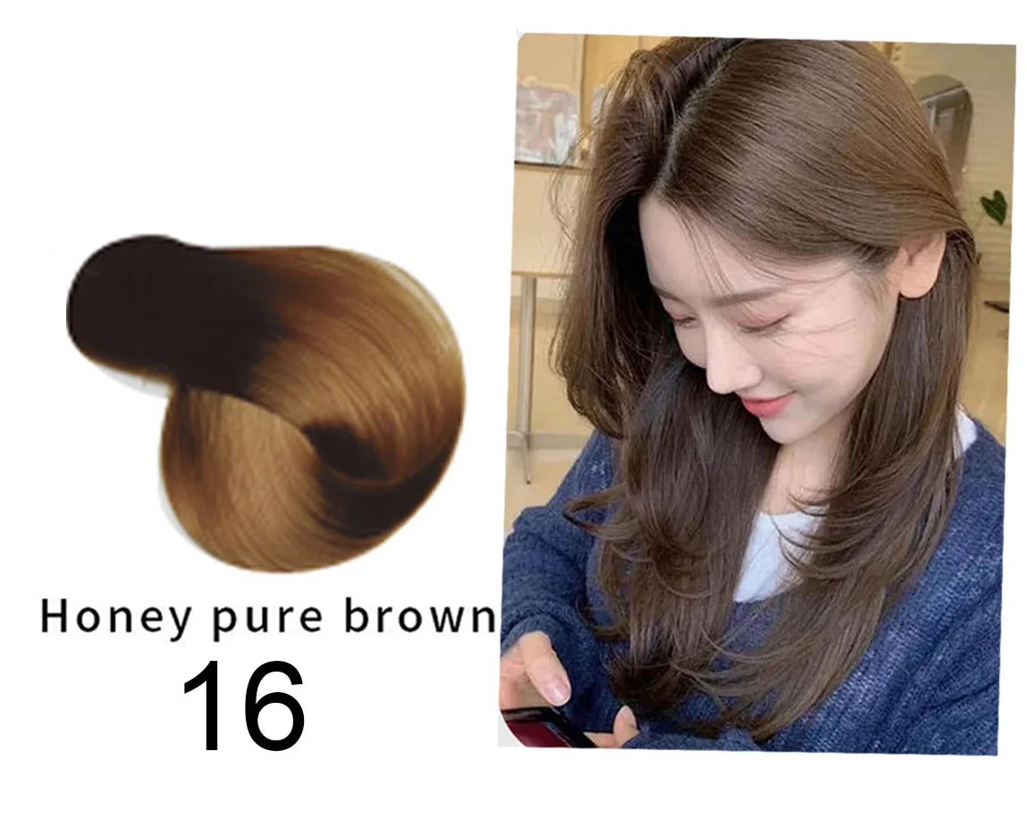 Mokeru Natural Organic Brown Hair Color Permanent Hair Coloring Shampoo Long Lasting Hair Dye Shampoo For Women Professional Dye