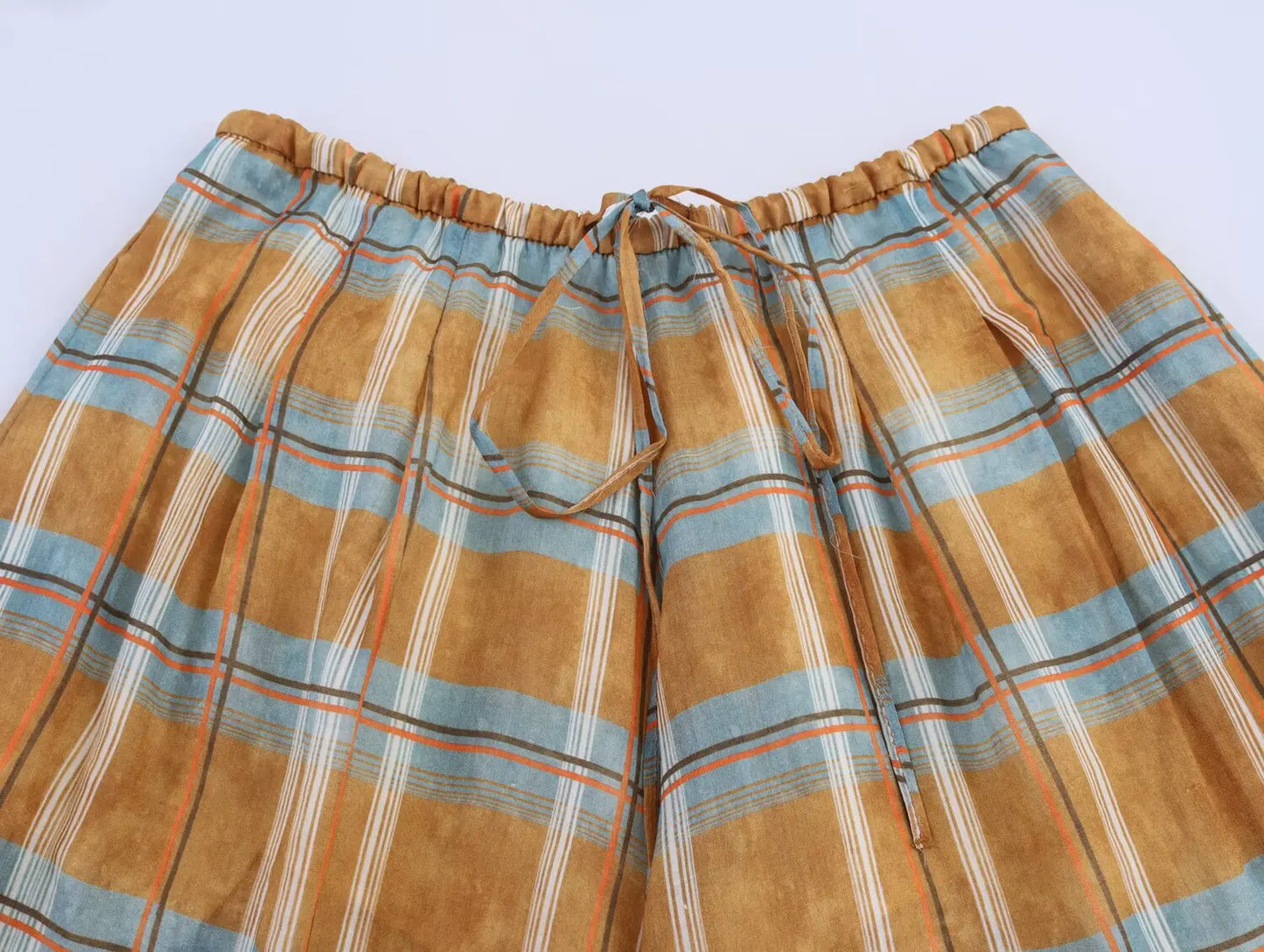 Casual Chic Lantern Pants Women Pants Side Pockets Long Straight Loose Pants Fashion 2025 Autumn Printed Trousers