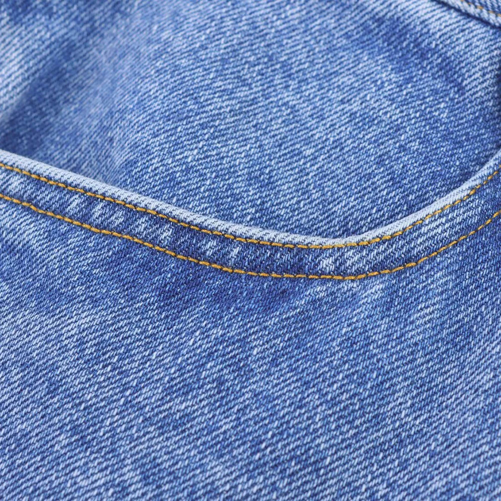 TRAF Women's Short Lapel Denim Shirt + Irregular Fashion Short Skirt Pants Vintage Casual Denim Suit Commuter High Street Suit