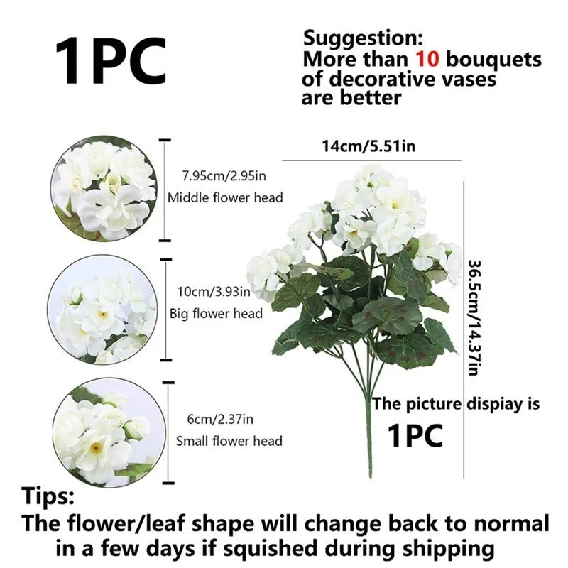 1Pc Begonia Flowers For Home Floral Arrangement Decor DIY Christmas Wreath Vase Wedding Road Citation Supplies Artificial Plants