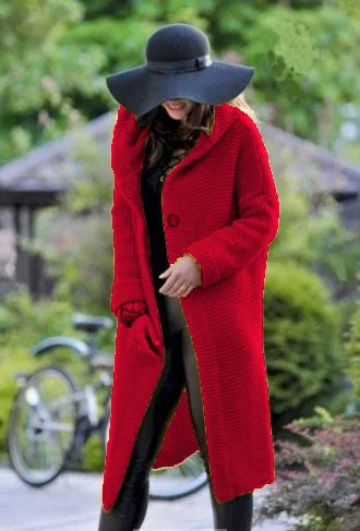2025 Autumn/Winter New Women's Cardigan Mid-Length Pure Color Long Sleeve Knitwear With Hood Cardigan For Women