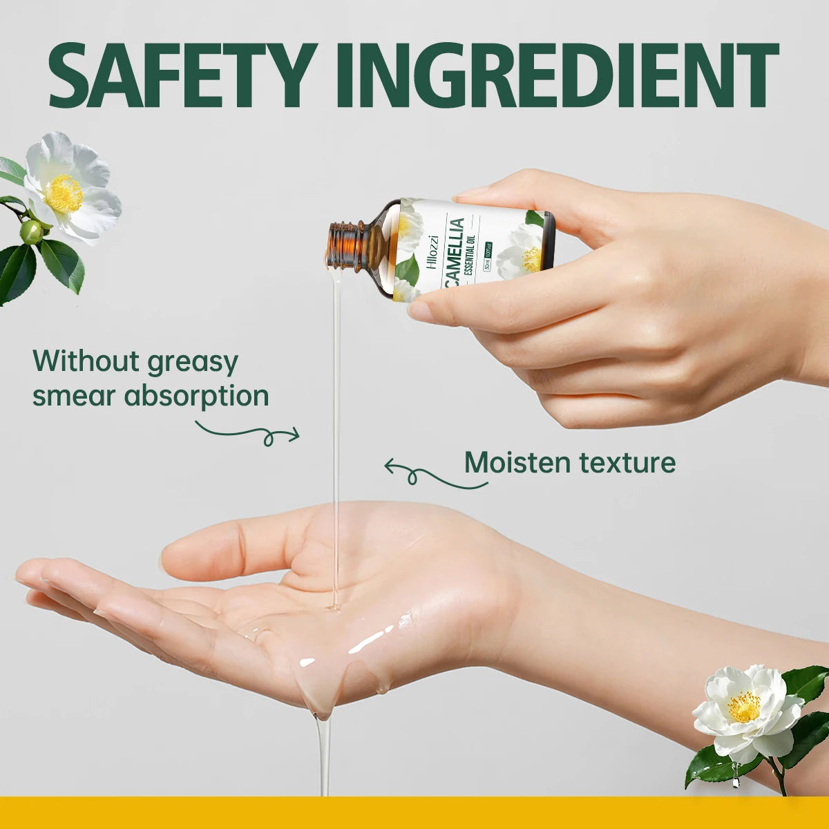 Camellia Oil Essential - Pure Natural Moisturizer for Face & Hair, Hydrating, Non - Greasy Multifunctional essential oil for all