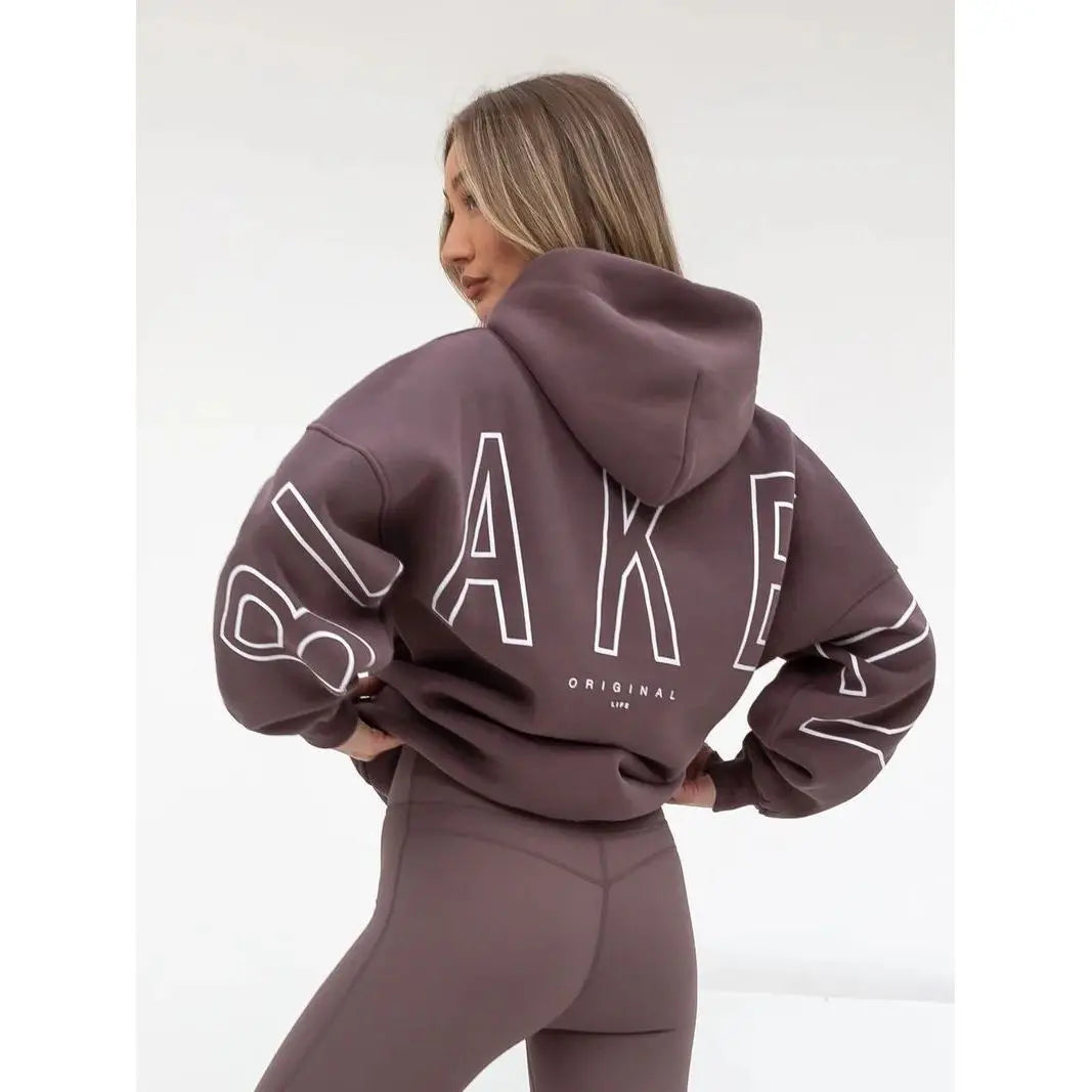 European American Fashion Printed Hooded Hip Hop Sweatshirt 2025 New Cross Border Thickened Versatile Long-sleeved Loose Clothes