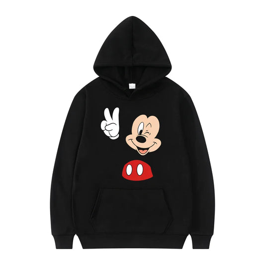 Disney Mickey Mouse Cartoon Anime Women Pullover Tops Spring Autumn Men Hoodie New Fashion Sports Oversized Sweatshirt Clothing