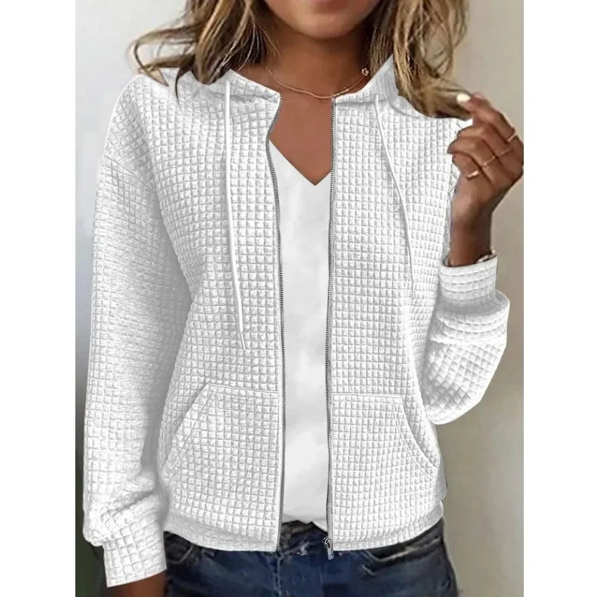Long Sleeve Women Hoodid Jacket Y2k Zipper Hooded Cardigan Tops Fashion Casual Sweatshirt Coat 2024 Autumn Winter New Outer Wear
