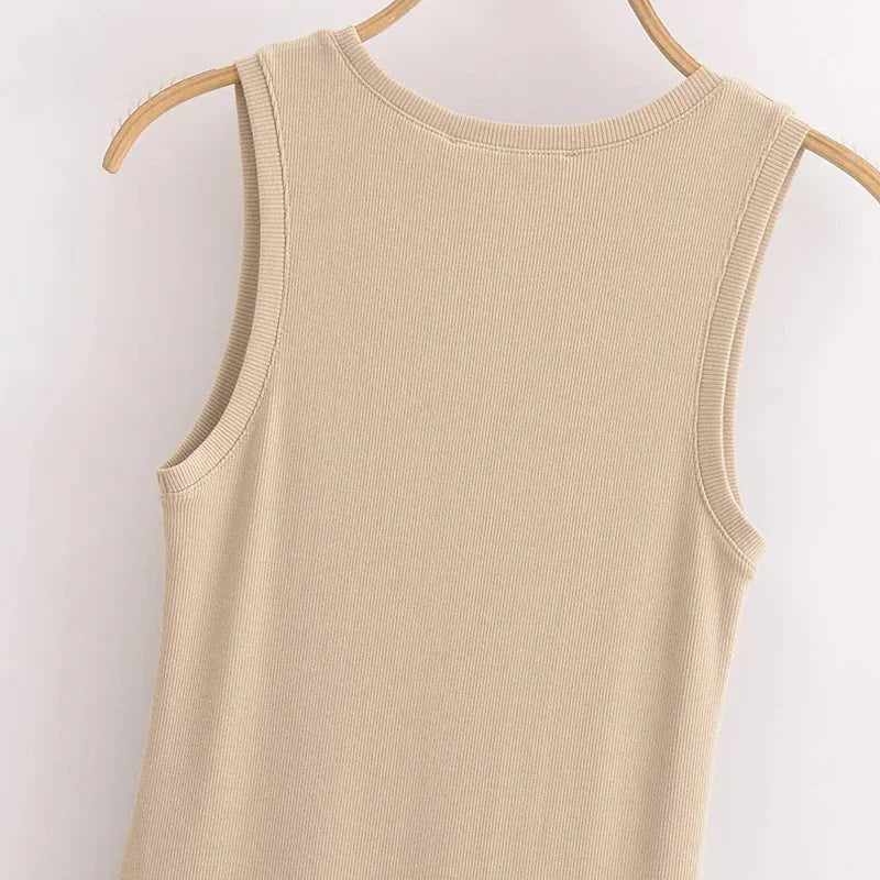 Khaki Elegant Long Dresses 2025 Women's Spring Sleeveless Black Dresses Fashion Casual Party  Dress Vestidos For Female