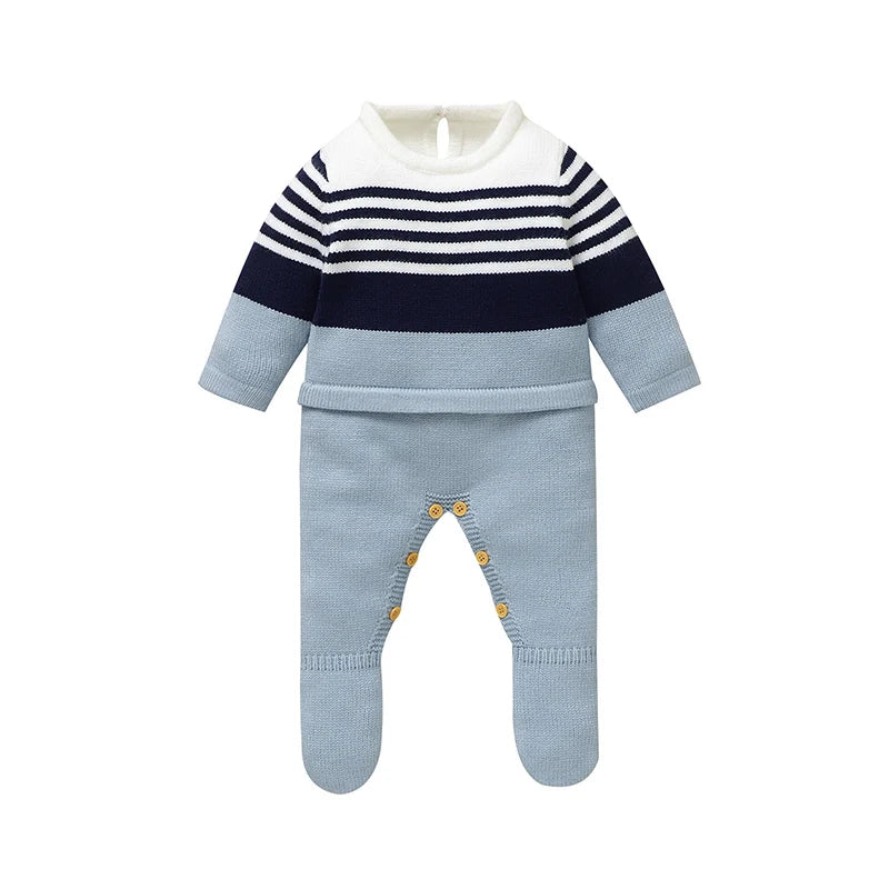 Baby Romper Knitted Newborn Kid Clothes Fashion Foot Wrap Warm 0-9M Overalls Infant Girl Boy Toddler Jumpsuit Long Sleeve Autumn