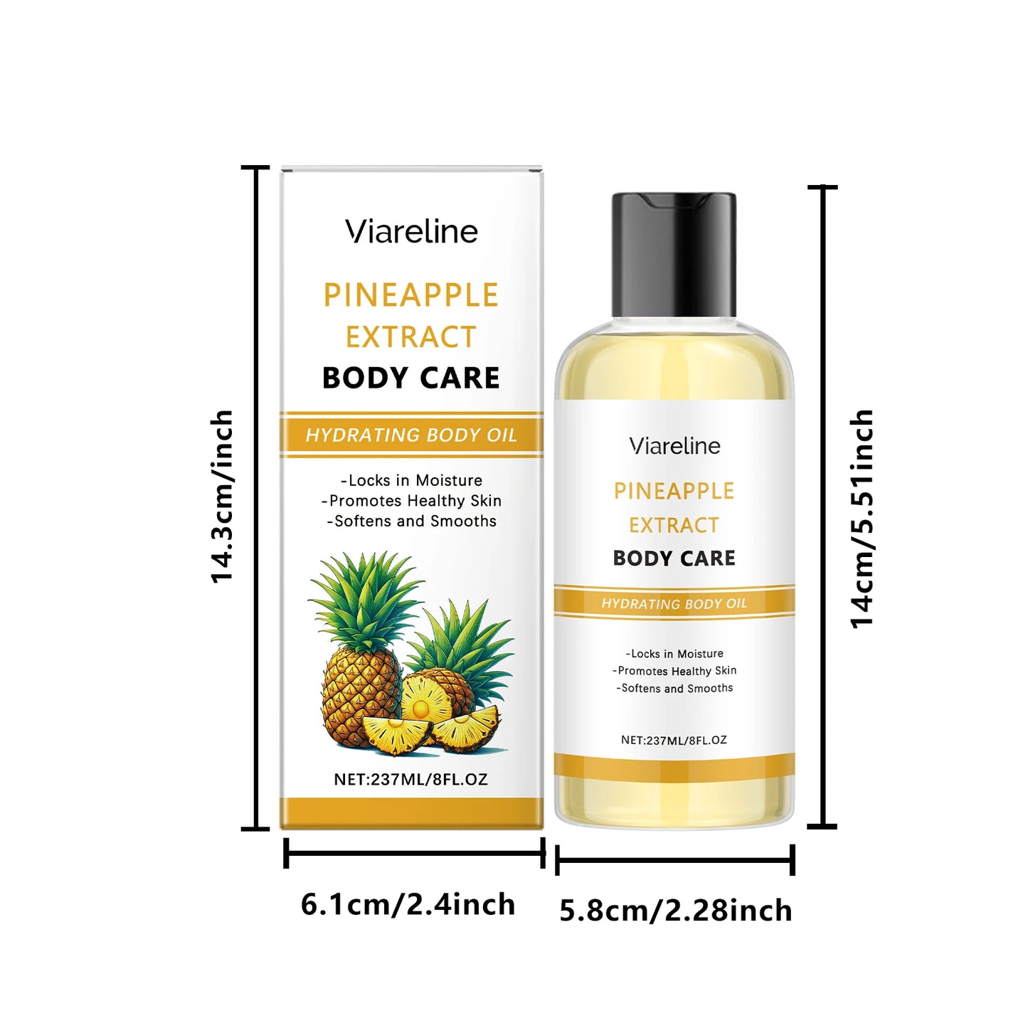 Natural Pineapple Body Care Oil Deeply Moisturizing Enhance Roughness Improve Skin Texture Glowing Skin Tone Body Skin Oil