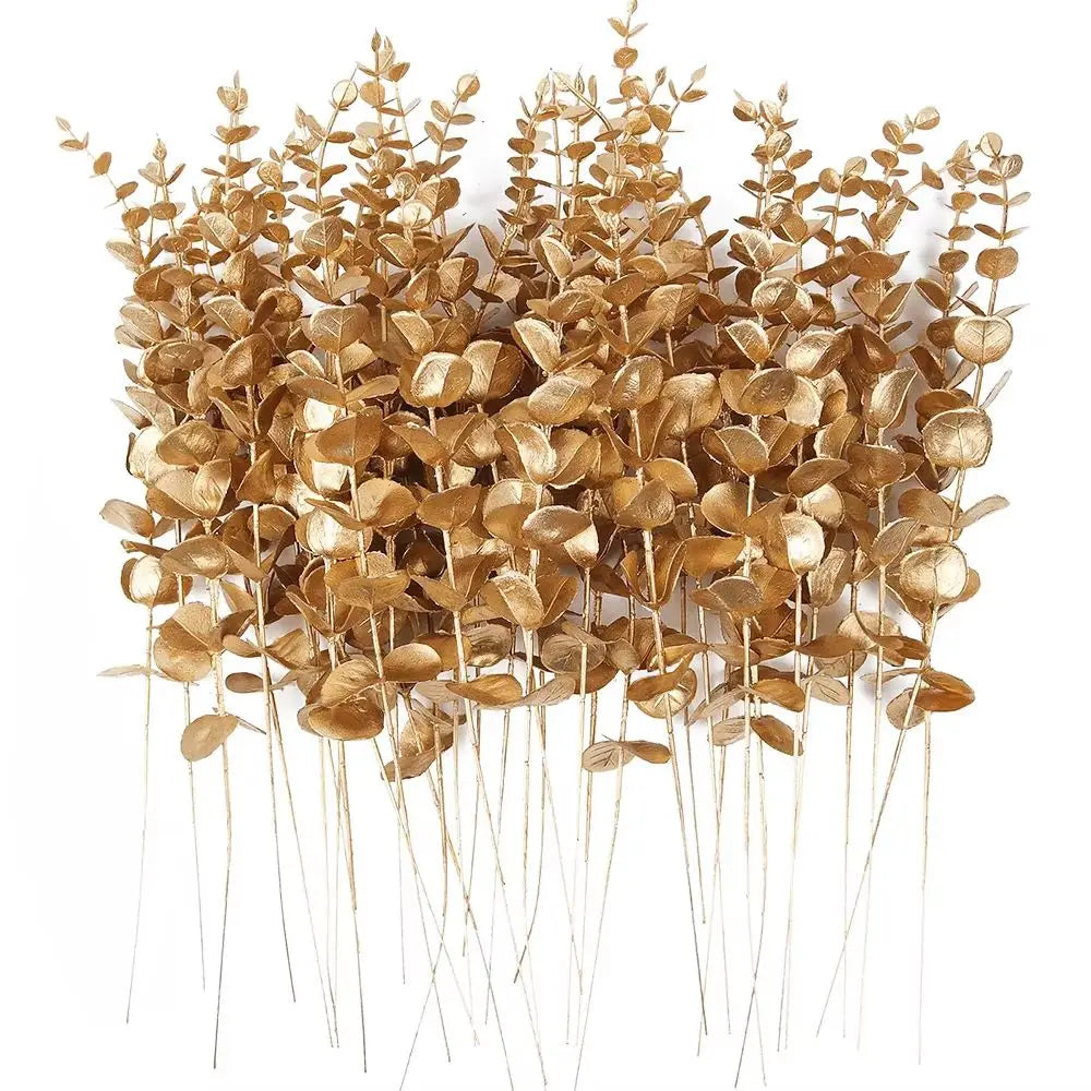 10/20/50pcs Artificial Eucalyptus Leaves Wholesale Fake Plants Vase Home table Party Wedding Decoration Outdoor Garden Christmas